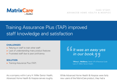 MatrixCare case study: A comprehensive, one-on-one approach to training